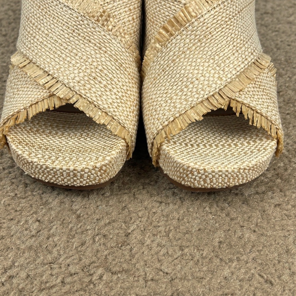 AEROSOLES Natural Straw Wedge Sandals - Picture 3 of 12